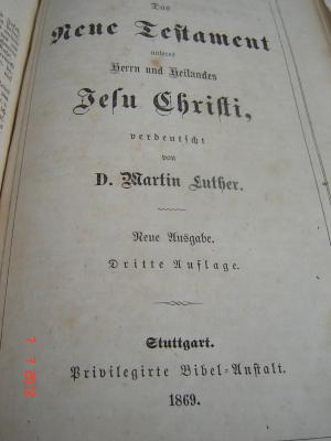 Biblie germana de colectie din anul 1869