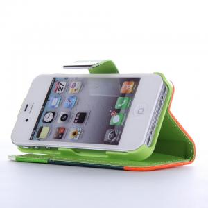 Husa Wallet Flip IPhone 5 Pink-Yellow