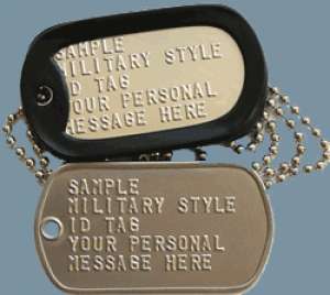 Placute de identificare armata S.U.A. - DOG TAG,   personalizate cu textul dorit de client