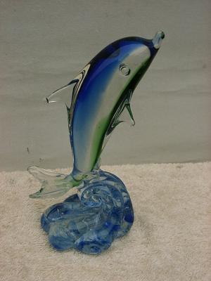 Bibelou sticla cristal cu reflexii (delfin)