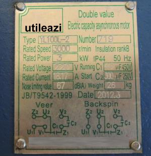Motor Electric 3 kW,      230V 3000rpm + fulie