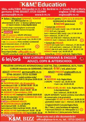 CURSURI GERMANA/ENGLEZA pt. ADULTI/COPII