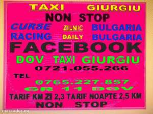 Taxi Giurgiu Bucuresti Aeroport Ruse Bulgaria Plecarii 24 din 24 tel.0721055266 sau 0765.227.857.sau