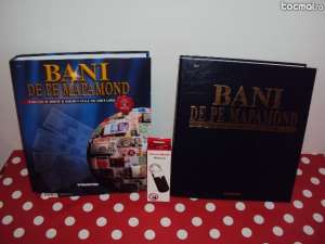 Vand colectie Bani de mapamond ,  49 de numere + lupa cu led stare impecabila