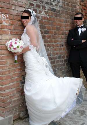 Vand Rochie Mireasa Tip Sirena + Voal Tip Spaniol,   din SUA