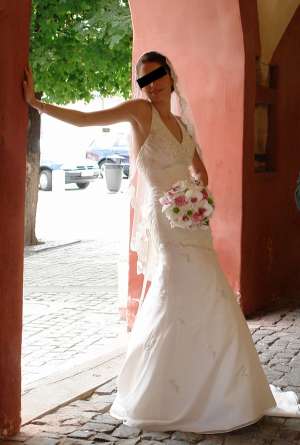 Vand Rochie Mireasa Tip Sirena + Voal Tip Spaniol,   din SUA