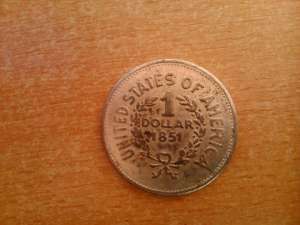 vand moneda argint 1 dolar 1851 