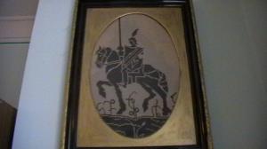 Vand set de 2 tablouri goblen: -Teuton- plus -Cavaler- � vechime peste doua secole. � Ieftin!