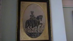 Vand set de 2 tablouri goblen: -Teuton- plus -Cavaler- � vechime peste doua secole. � Ieftin!