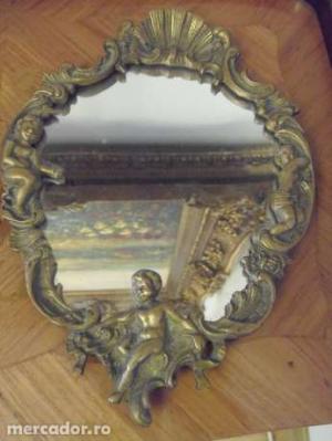 Oglinda in bronz cu ingeri ,   dimensiuni 27 cm x 20 cm,   100 euros