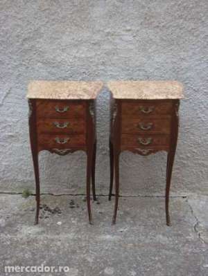 2 NOPTIERE LEMN DE TRANDAFIR LOUIS XV FRANTA