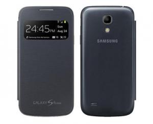 Husa flip cover 1 window samsung i9190 galaxy s4 mini neagra