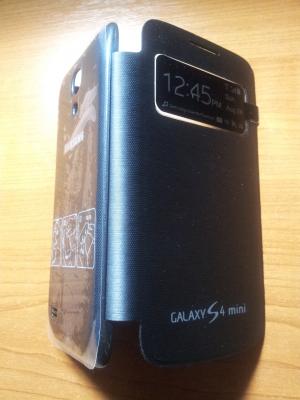 Husa flip cover 1 window samsung i9190 galaxy s4 mini neagra