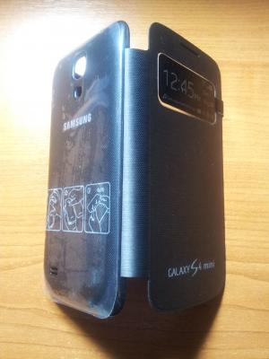 Husa flip cover 1 window samsung i9190 galaxy s4 mini neagra