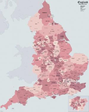Administrative map of Great Britain and Northern Ireland