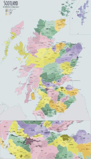 Administrative map of Great Britain and Northern Ireland
