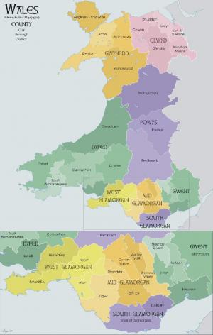 Administrative map of Great Britain and Northern Ireland