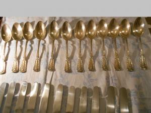 serviciu tacamuri 12 persoane argint masiv Franta,    sec XIX, 