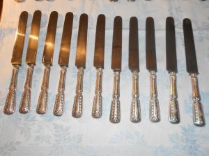 serviciu tacamuri 12 persoane argint masiv Franta,    sec XIX, 