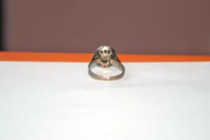 inel vechi smarald si 14 briliante cabochon