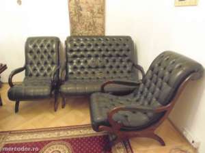 SET CANAPEA SI 2 FOTOLII CHESTERFIELD