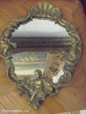 Oglinda in bronz cu ingeri ,  dimensiuni 27 cm x 20 cm