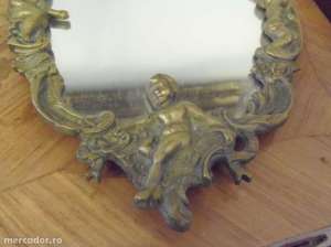 Oglinda in bronz cu ingeri ,  dimensiuni 27 cm x 20 cm