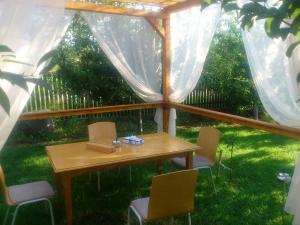 Baldachin de gradina cu pat suspendat